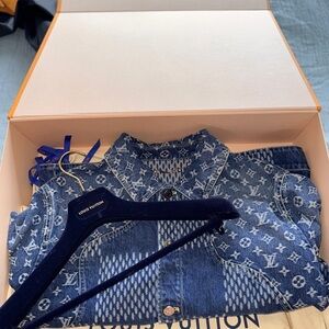 Louis Vuitton X Nigo Monogram Blue Denim Set  Jacket size 52 and Pants size 30
